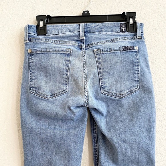 7 For‎ All Mankind Womens Jeans 27 Skinny Blue Mid Rise Medium Wash Stretch - Picture 8 of 10